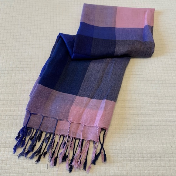 Source Unknown Accessories - plaid fringed scarf
